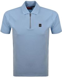 Luke 1977 - Turret Zip Polo T Shirt Sky - Lyst