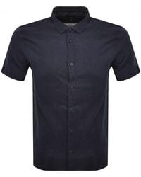 Armani Exchange - Linen Short Sleeve Shirt - Lyst