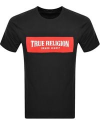 True Religion - Mesh Box Logo T Shirt Jet - Lyst