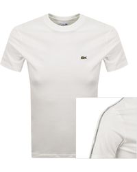 Lacoste - Logo Tape T Shirt Off - Lyst