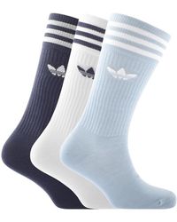 adidas Originals Three Pack Solid Crew Socks - White