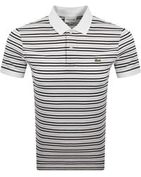 Lacoste - Short Sleeved Stripe Polo T Shirt - Lyst