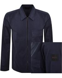 BOSS - Boss Lorum Full Zip Overshirt - Lyst