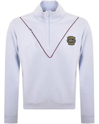 Lacoste - Half Zip Logo Sweatshirt - Lyst