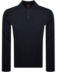 BOSS - Boss Asac P Knit Long Sleeve Polo T Shirt - Lyst