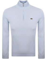 Lacoste - Quarter Zip Logo Knit Jumper - Lyst