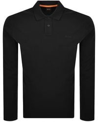 BOSS - Boss Interlock Long Sleeved Polo T Shirt - Lyst