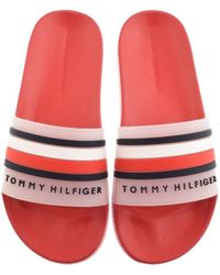 tommy hilfiger rose gold sliders