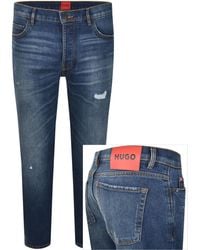 HUGO - 634 Tapered Fit Jeans Dark Wash - Lyst