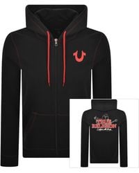 TRUE RELIGION - Contrast Zip Hoodie Jet - Lyst