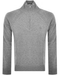 GANT - Shield Logo Half Zip Knit Jumper - Lyst