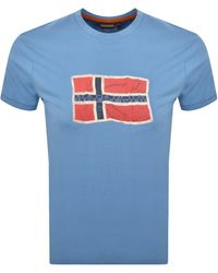 Napapijri - Flag Logo Short Sleeve T Shirt - Lyst