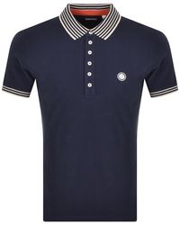Pretty Green Tendale Blue Jersey Polo Shirt Pretty Green Tendale Blue Jersey Polo Shirt