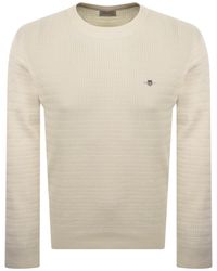GANT - Cable Knit Crew Neck Jumper - Lyst