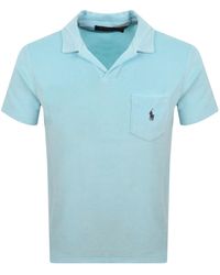 Ralph Lauren - Towelling Polo T Shirt Aqua - Lyst