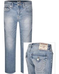 TRUE RELIGION - Ricky Flap Jeans Mid Wash - Lyst