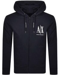 Armani Exchange Embroidered Graphic Sweatshirt in Black for Men Mens Clothing Activewear gym and workout clothes Sweatshirts 