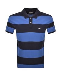 GANT - Block Stripe Polo T Shirt Rich - Lyst