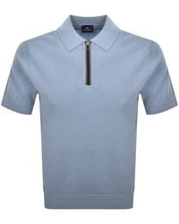 Paul Smith - Knit Short Sleeve Zip Polo T Shirt - Lyst