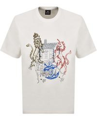 Paul Smith - Pub Crest Oversized T Shirt Off - Lyst