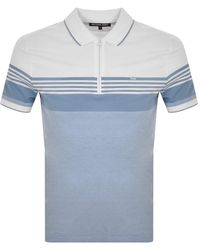 Michael Kors - Stripe Half Zip Polo T Shirt - Lyst