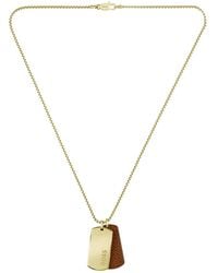 BOSS BUSINESS - Boss Leather Dog Tag Necklace - Lyst