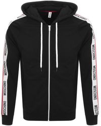 Moschino Full Zip Logo Hoodie - Black