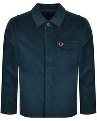 Fred Perry - Corduroy Overshirt Dark Petrol - Lyst