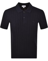 Lacoste - Cable Knit Polo Jumper - Lyst