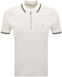 Farah - Farah Netton Short Sleeved Polo T Shirt Ecru - Lyst