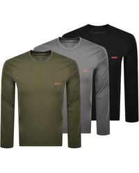 HUGO - 3 Pack Long Sleeve T Shirts - Lyst
