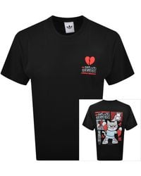 adidas Originals - V-Day Cat Graphic T Shirt - Lyst