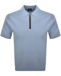 Paul Smith - Knit Short Sleeve Zip Polo T Shirt - Lyst