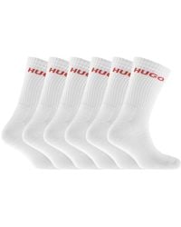 HUGO - 6 Pack Logo Socks - Lyst