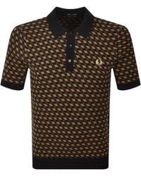 Fred Perry - Geometric Knit Polo Shirt - Lyst