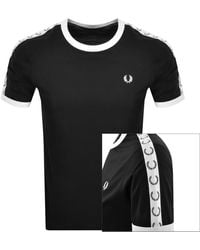 Fred Perry - Taped Ringer T-shirt M4620 Black - Lyst