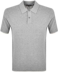 Ted Baker Lytton Knit Polo T Shirt - Gray
