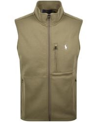 Ralph Lauren - Full Zip Gilet Desert Tan - Lyst
