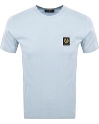 Belstaff - Short Sleeve Logo T Shirt Sky - Lyst