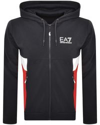 EA7 - Emporio Armani Full Zip Logo Hoodie - Lyst