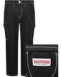 TRUE RELIGION Ripstop Cargo Trousers Jet in Black for Men | Lyst