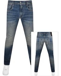 Replay - Anbass Slim Fit Mid Wash Jeans - Lyst