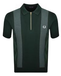 Fred Perry - Panel Detail Knit Polo Shirt - Lyst