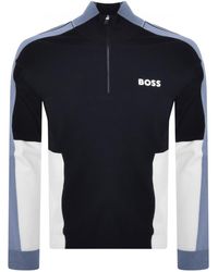 BOSS - Boss Zolkar Quarter Zip Knit Jumper - Lyst