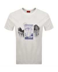 HUGO - Divalis Crew Neck T Shirt Off - Lyst