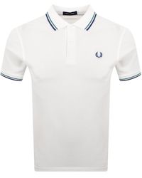 Fred Perry - Twin Tipped Polo T Shirt Snow - Lyst