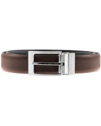 Ted Baker Mens Leather Belt Reversible Brown & Tan Silver Buckle W32-36