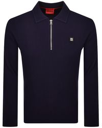 HUGO - Sastoro Knit Polo Jumper - Lyst