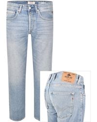 Replay - Grover Straight Fit Light Wash Jeans - Lyst