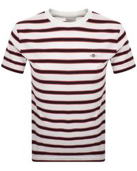 GANT - Striped T Shirt Eggshell - Lyst